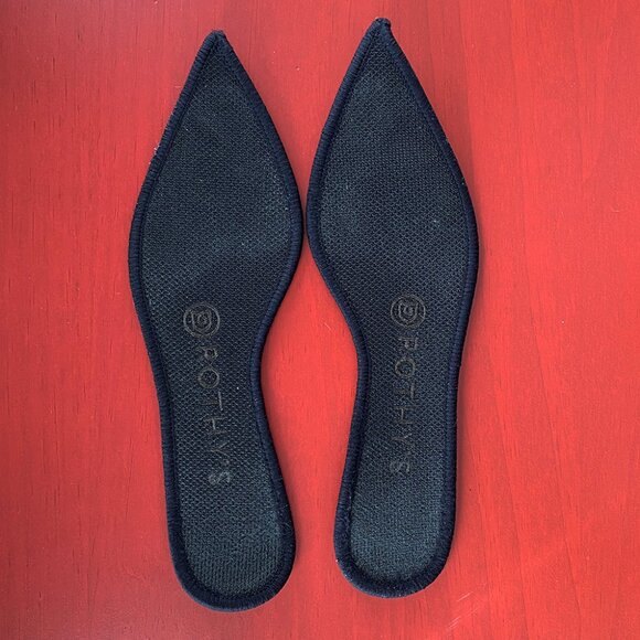 Rothy's The Point in Night Metallic Navy Zebra Tiger Stripe Animal Print Flats - Picture 7 of 8